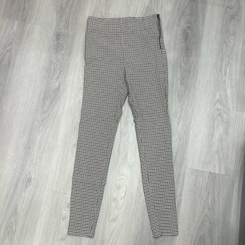 Zara Cubed Block Black and Brown Skinny Pants